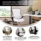 Emma and Oliver Mid-Back Mesh Ergonomic Drafting Chair with Foot Ring and Flip-Up Arms